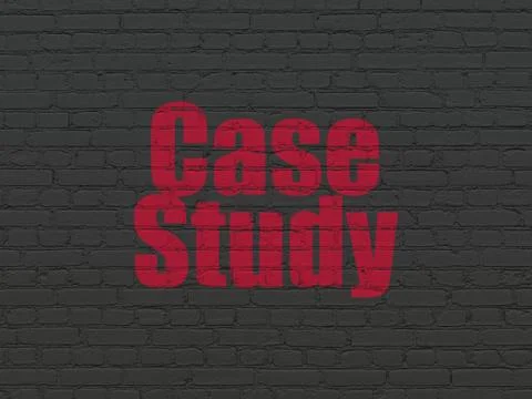 Studying concept: Case Study on wall background Stock Illustration