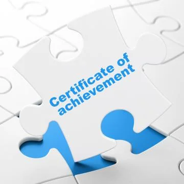 Studying concept: Certificate of Achievement on puzzle background Stock Illustration