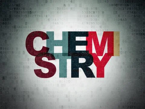 Studying concept: Chemistry on Digital Data Paper background 스톡 일러스트