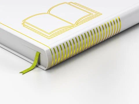 Studying concept: closed book, Book on white background Stock Illustration
