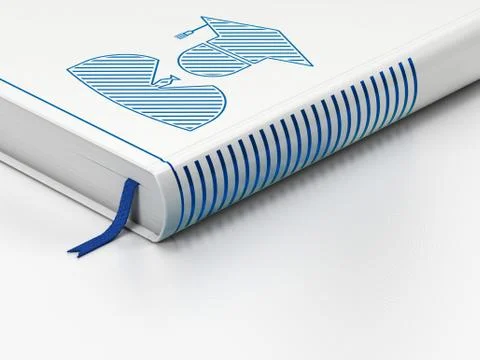 Studying concept: closed book, Student on white background Stock Illustration