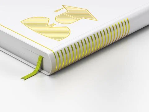 Studying concept: closed book, Student on white background Illustrazione stock