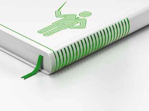 Studying concept: closed book, Teacher on white background Illustrazione stock