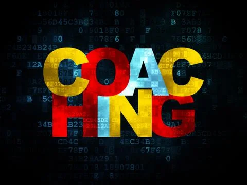 Studying concept: Coaching on Digital background Stock Illustration