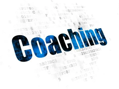 Studying concept: Coaching on Digital background 스톡 일러스트