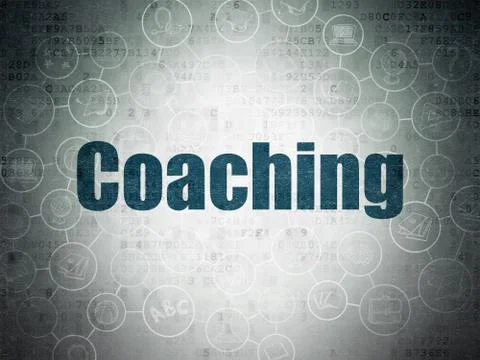 Studying concept: Coaching on Digital Data Paper background 스톡 일러스트