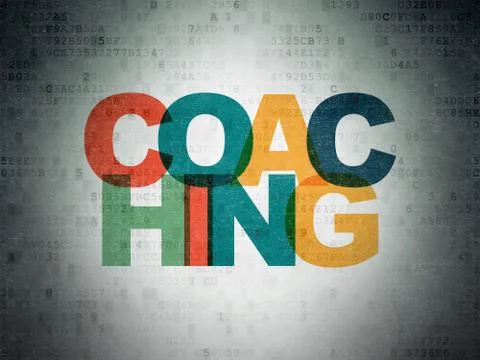 Studying concept: Coaching on Digital Data Paper background Stock Illustration