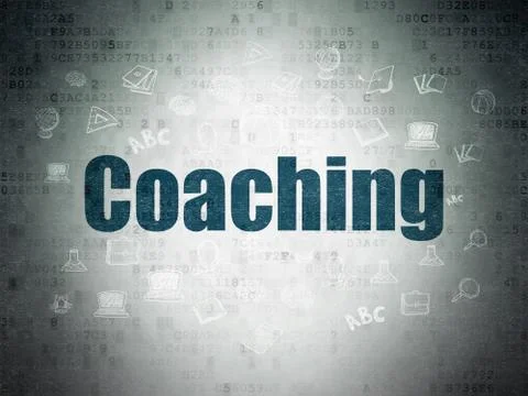 Studying concept: Coaching on Digital Data Paper background Stock Illustration