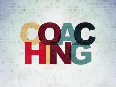 Studying concept: Coaching on Digital Paper background Stock Illustration