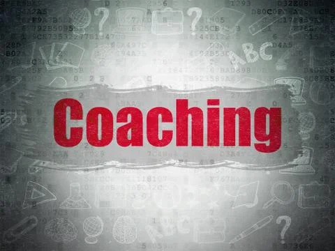 Studying concept: Coaching on Digital Paper background Stock Illustration