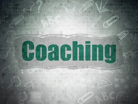 Studying concept: Coaching on Digital Paper background Stock Illustration