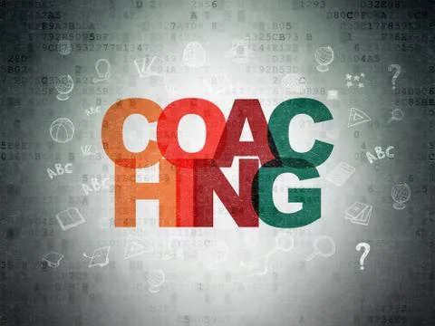 Studying concept: Coaching on Digital Paper background Illustrazione stock