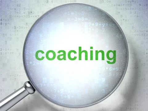 Studying concept: Coaching with optical glass Stockillustratie