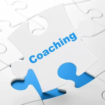 Studying concept: Coaching on puzzle background Illustrazione stock