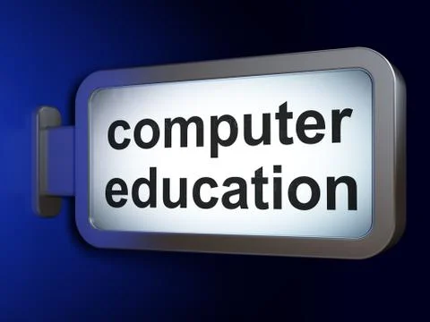 Studying concept: Computer Education on billboard background Stock Illustration