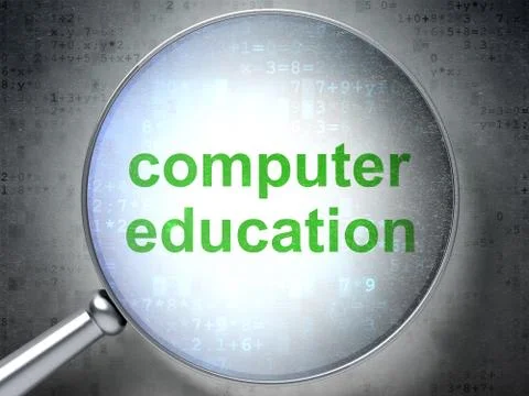 Studying concept: Computer Education with optical glass 스톡 일러스트