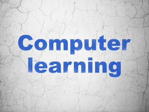 Studying concept: Computer Learning on wall background 스톡 일러스트
