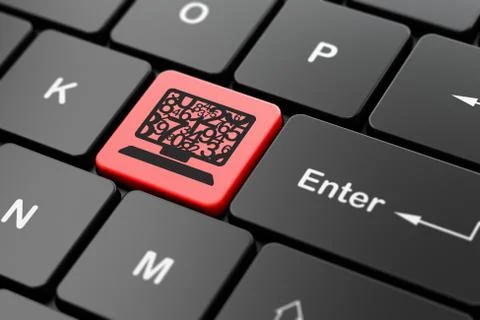 Studying concept: Computer Pc on computer keyboard background Illustrazione stock