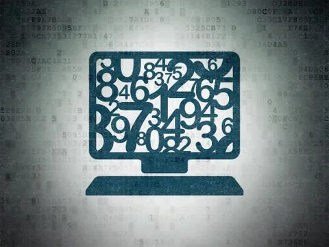 Studying concept: Computer Pc on Digital Paper background Illustrazione stock