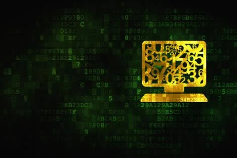 Studying concept: Computer Pc on digital background Иллюстрация