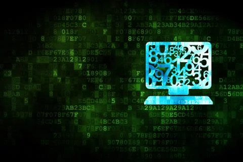Studying concept: Computer Pc on digital background Stock Illustration