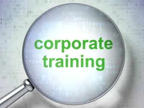 Studying concept: Corporate Training with optical glass Иллюстрация