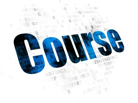 Studying concept: Course on Digital background Stockillustratie