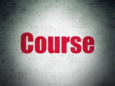 Studying concept: Course on Digital Data Paper background Stock Illustration