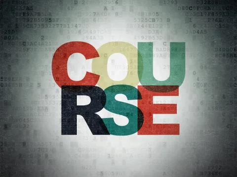 Studying concept: Course on Digital Data Paper background 스톡 일러스트