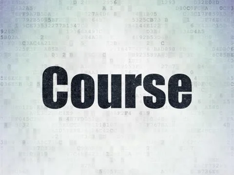 Studying concept: Course on Digital Data Paper background Stock Illustration