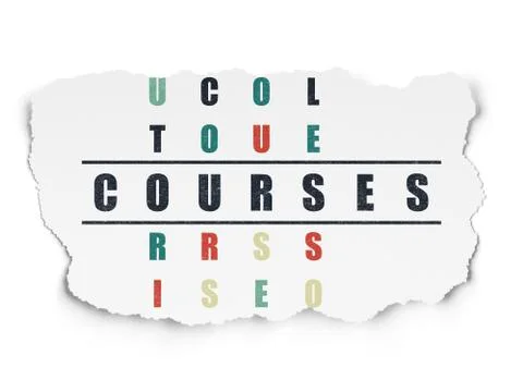 Studying concept: Courses in Crossword Puzzle Stockillustratie