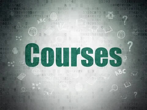 Studying concept: Courses on Digital Data Paper background Stockillustratie