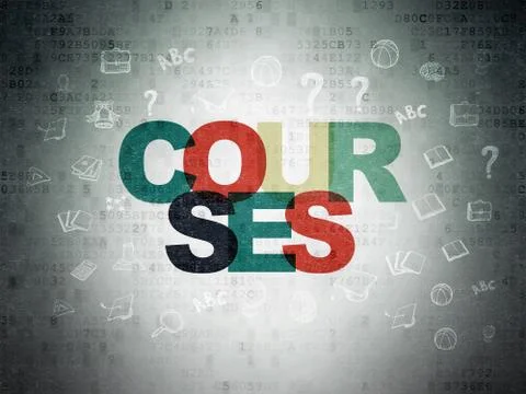Studying concept: Courses on Digital Data Paper background Stockillustratie