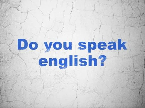 Studying concept: Do you speak English? on wall background Stock Illustration