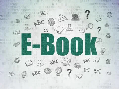 Studying concept: E-Book on Digital Paper background イラスト素材