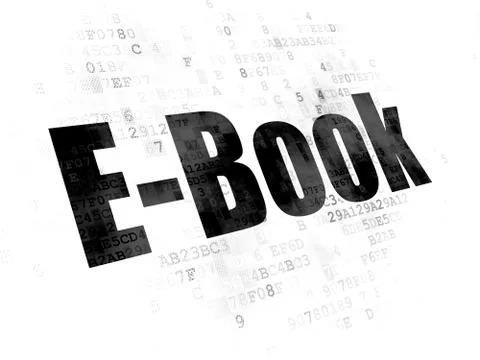 Studying concept: E-Book on Digital background Illustration