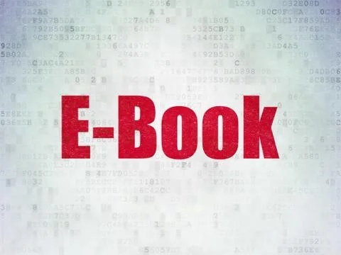 Studying concept: E-Book on Digital Data Paper background Stock Illustration