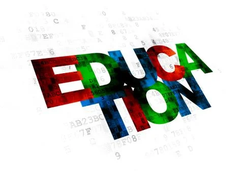 Studying concept: Education on Digital background イラスト素材