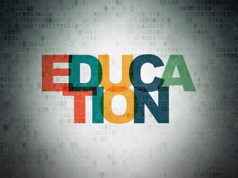 Studying concept: Education on Digital Data Paper background Stockillustratie