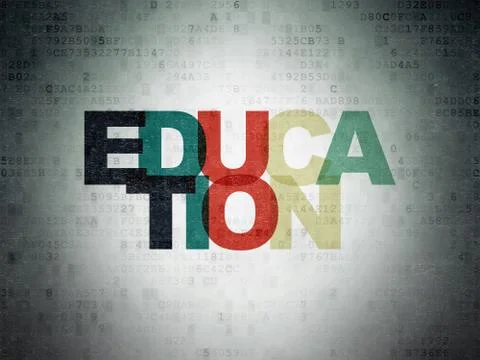 Studying concept: Education on Digital Paper background Illustrazione stock