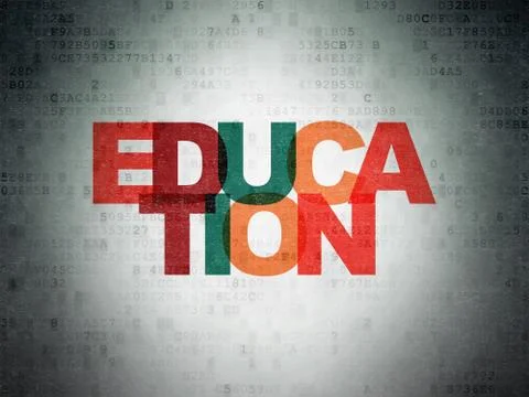 Studying concept: Education on Digital Paper background Stock Illustration