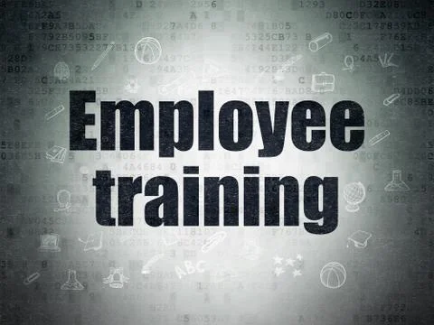 Studying concept: Employee Training on Digital Paper background Stock Illustration