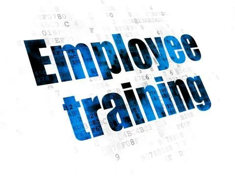 Studying concept: Employee Training on Digital background Stock Illustration