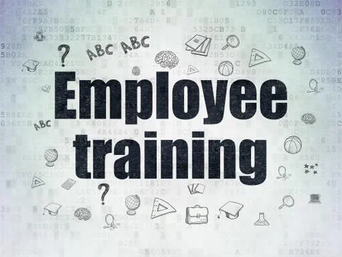 Studying concept: Employee Training on Digital Data Paper background 스톡 일러스트