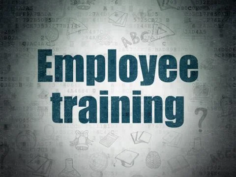 Studying concept: Employee Training on Digital Data Paper background Stock Illustration