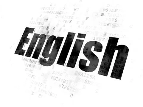 Studying concept: English on Digital background Stock-Illustration