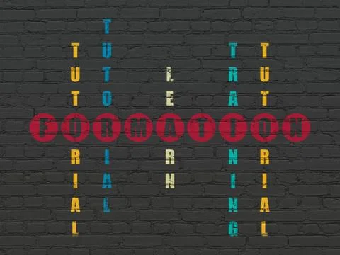 Studying concept: Formation in Crossword Puzzle Illustrazione stock
