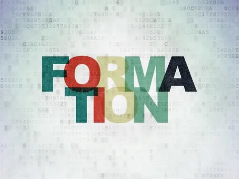 Studying concept: Formation on Digital Data Paper background Stock Illustration