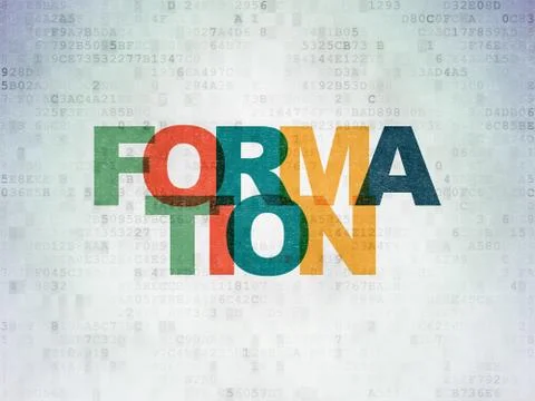 Studying concept: Formation on Digital Data Paper background Stockillustratie