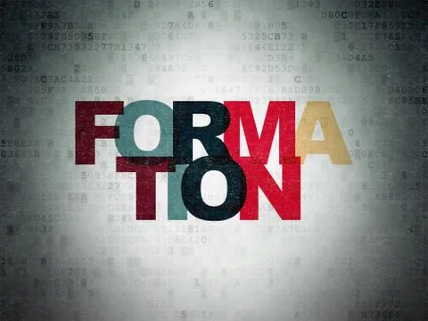 Studying concept: Formation on Digital Data Paper background Stock Illustration